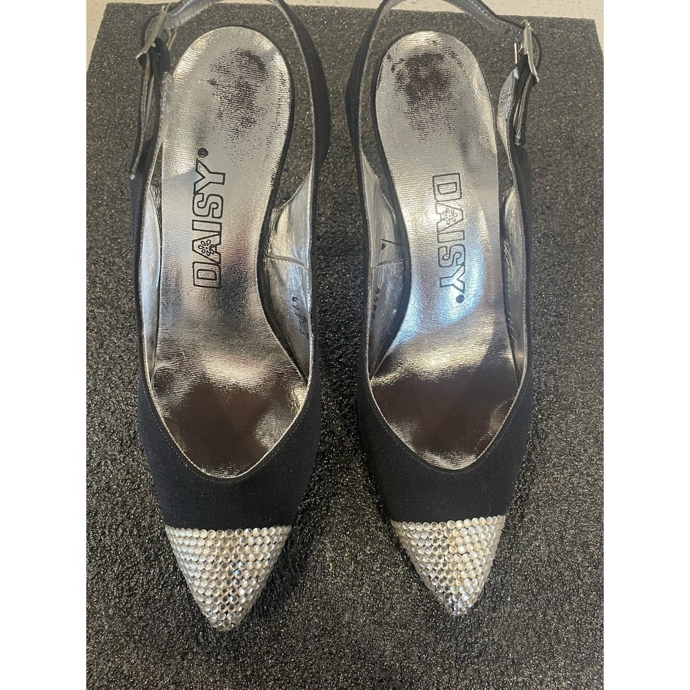 Women's Heels by Daisy - Black with Rhinestones - Size 6